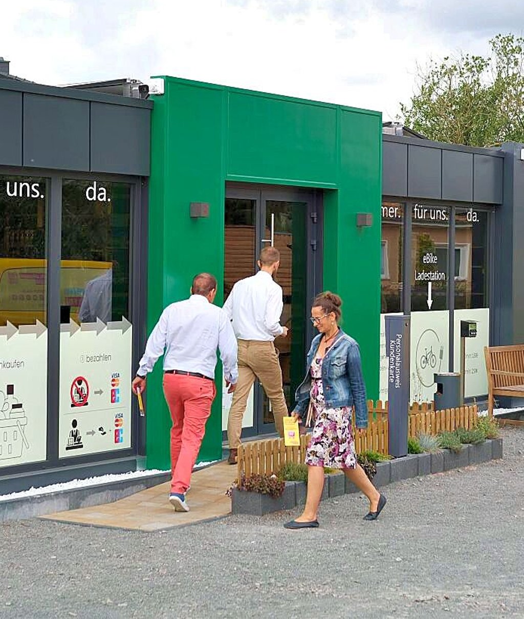 Der  Dorfladen ist in Containerbauweise errichtet worden. 