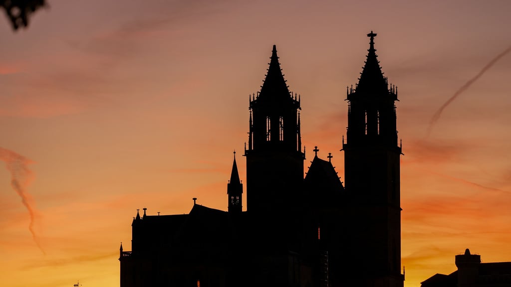 Die Silhouette vom Magdeburger Dom.