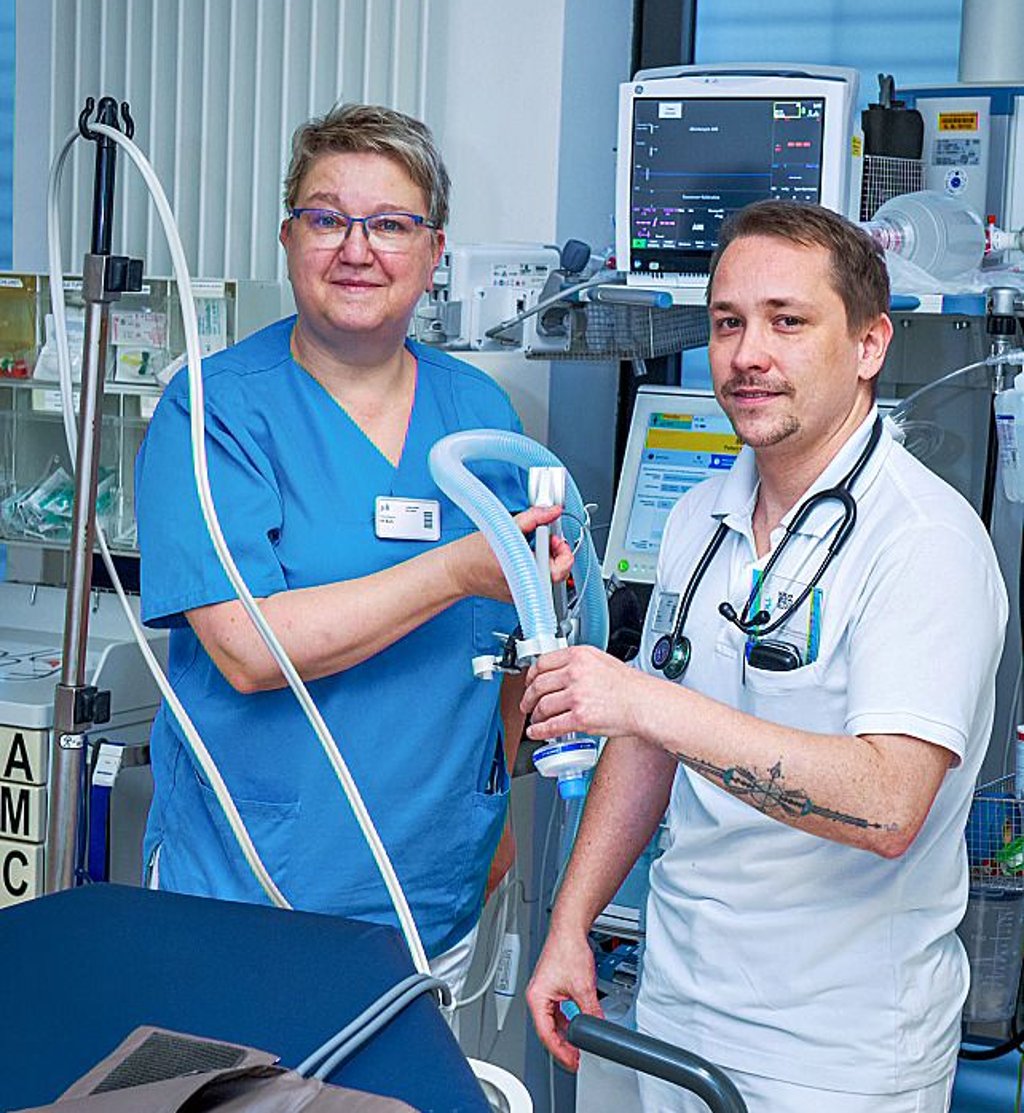 Die Klinik-Angestellten Marion Bock und Jörg Skorupa.