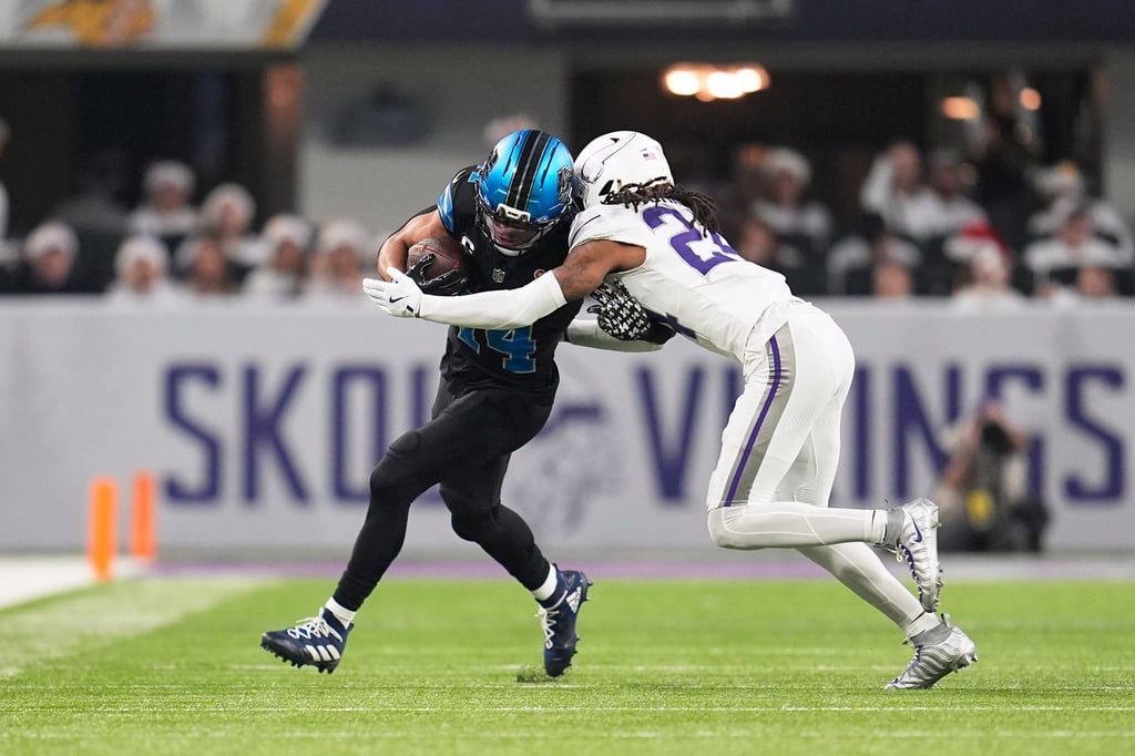 Amon-Ra St. Brown wurde immer wieder früh von der Vikings-Defense gestoppt.