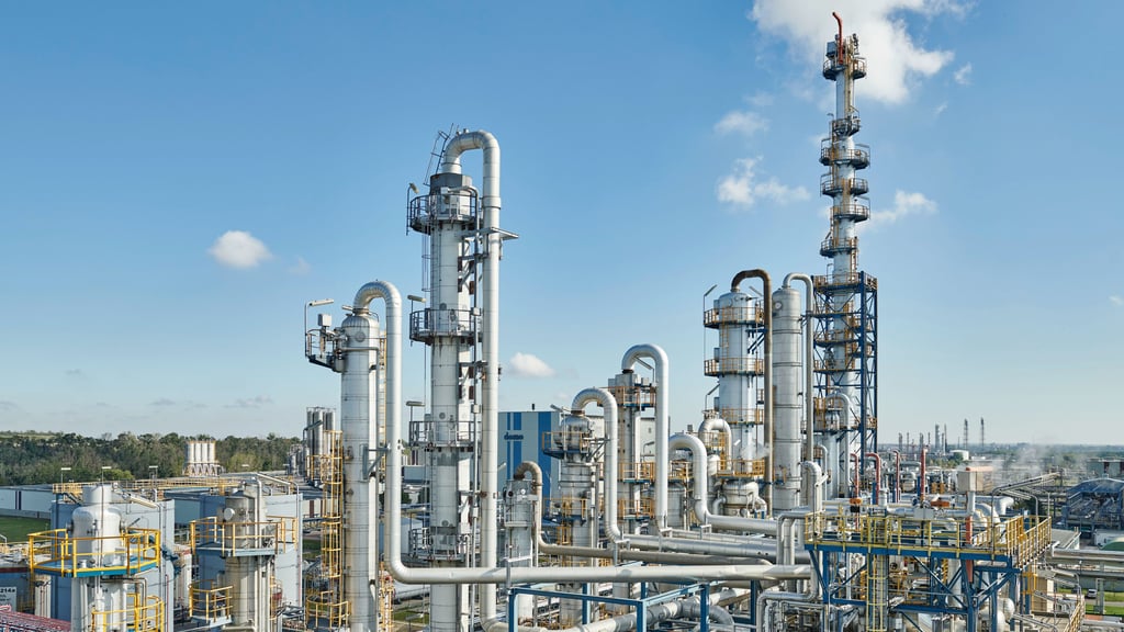 Das Chemieunternehmen Domo stellt in Leuna unter anderem hitzebeständige Kunststoffe her.