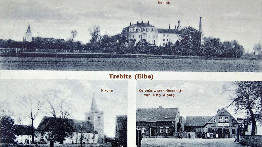 Eine über hundert Jahre alte Postkarte von Trebitz zeigt verschiedene Ansichten. Mitte der 1920er Jahre erlebte der Ort offenbar eine Blütezeit. 