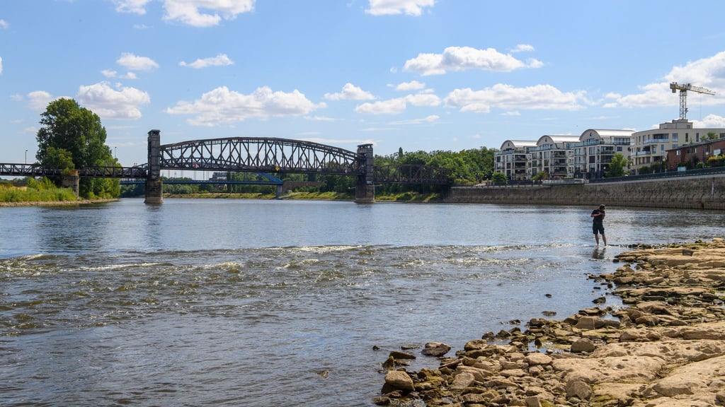 Sachsen-Anhalt war 2025 das niederschlagsärmste Bundesland. In Magdeburg ist die Trockenheit an der Elbe am Niedrigwasser im Sommer häufig zu erkennen. (Archivbild)
