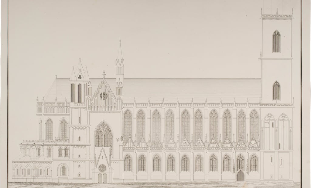 Der Dom zu Magdeburg. Hier wird exemplarisch die Nordansicht des Doms gezeigt, die in der zweiten Lieferung enthalten war. 