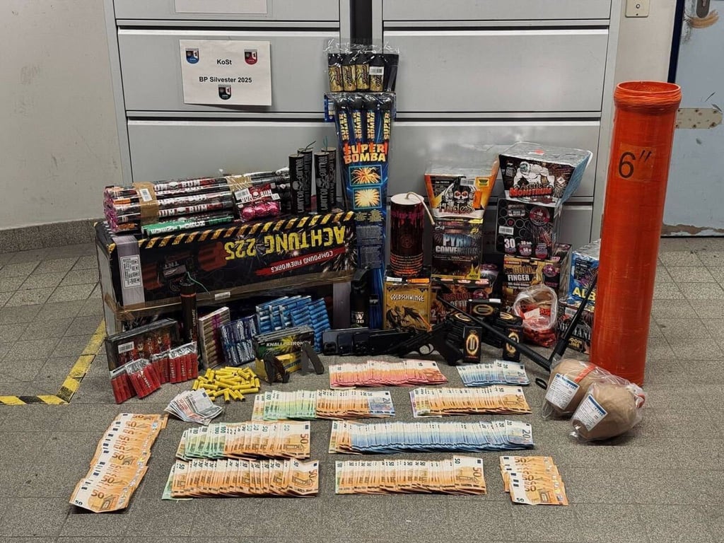 Die Beamten fanden sowohl legale als auch illegale Feuerwerkskörper.