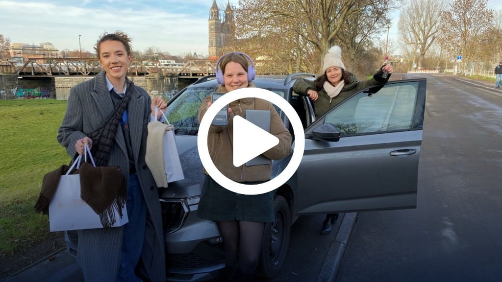 Die Volksstimme-Reporterinnen Lena Bellon (von links), Romy Bergmann und Sabine Lindenau aus Magdeburg stellen sich im Januar 2026 wieder drei verschiedenen Herausforderungen. 
