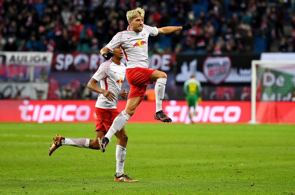 Kampl bejubelt sein erstes Tor für RB.
