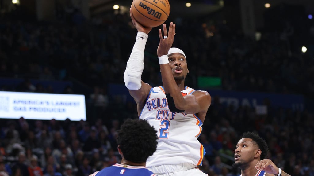 Oklahoma City Thunders Shai Gilgeous-Alexander war mit 30 Punkten erneut der Mann des Spiels gegen die Golden State Warriors.