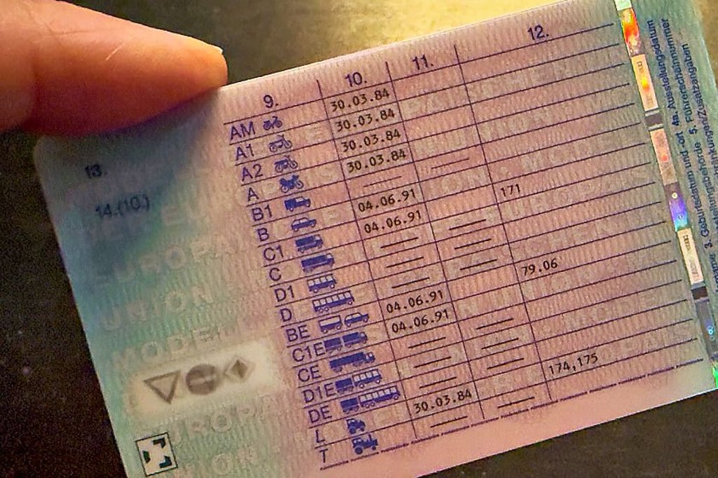  Die Rückseite eines neuen Führerscheins