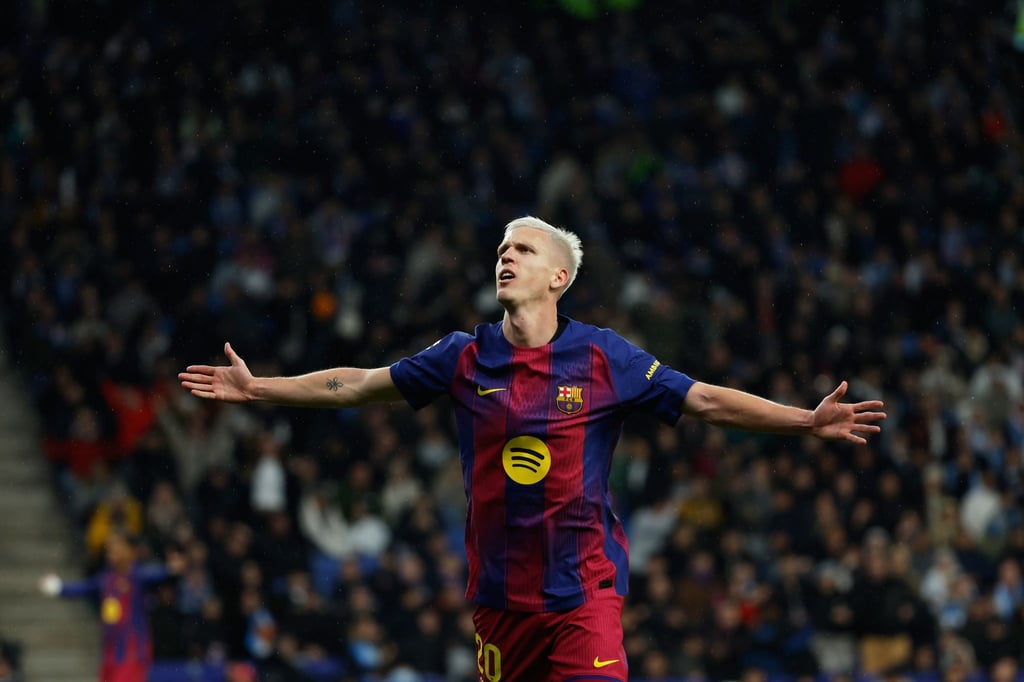 Dani Olmo brachte den FC Barcelona mit einem sehenswerten Tor in Führung.