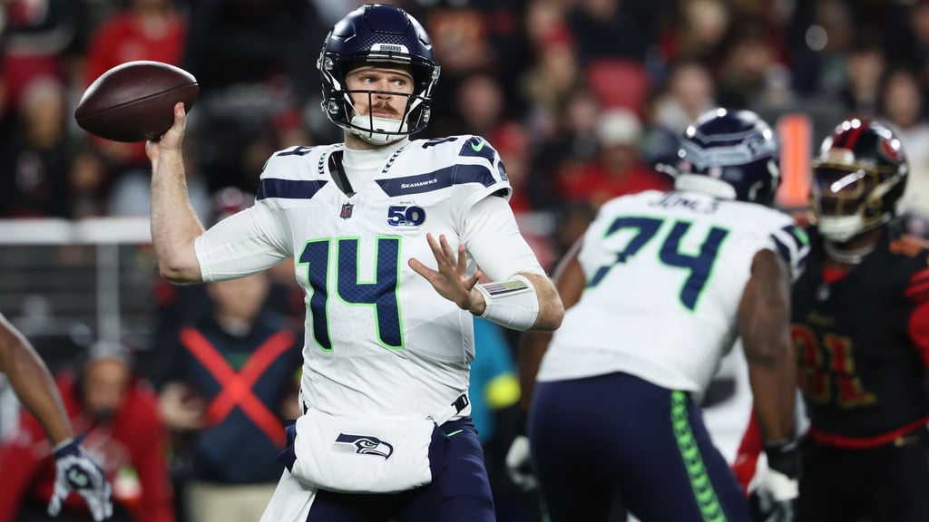 Seattles Quarterback Sam Darnold sicherte sich mit seinem Team den Titel in der NFC.