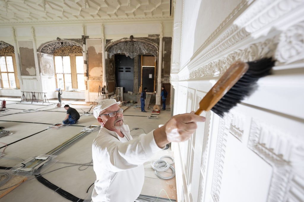 Drei Jahre dauerten die Arbeiten in den beiden Festsälen im Nordflügel des Dresdner Residenzschlosses. (Archivbild)