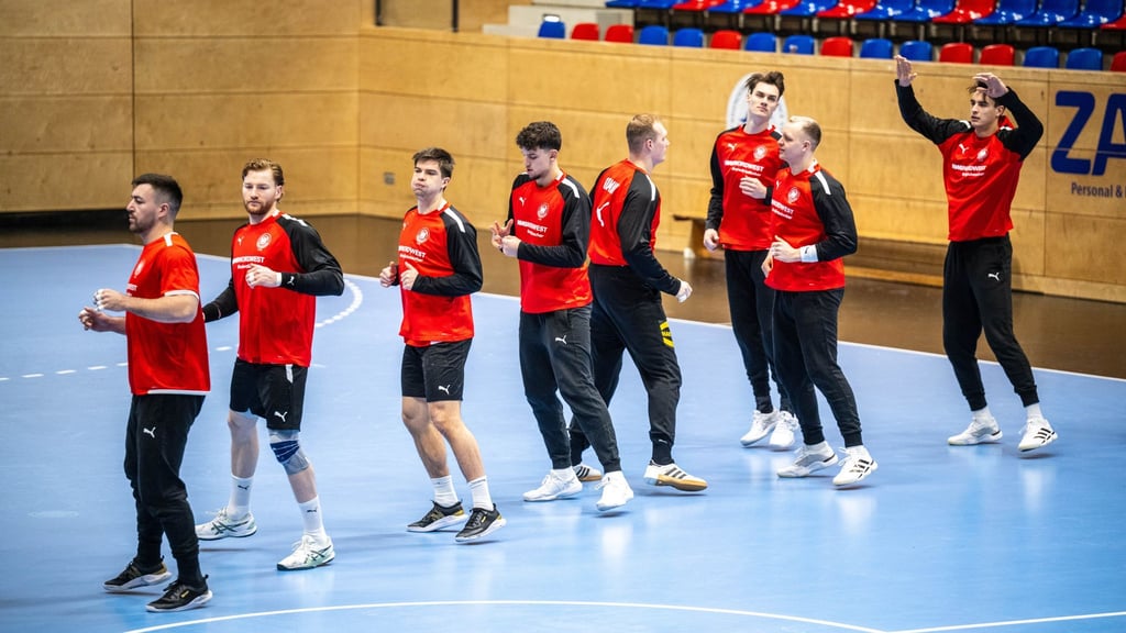 Die deutsche Handball-Nationalmannschaft beim Training in Hannover.