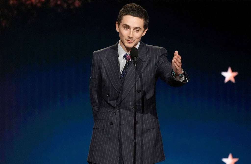 Timothée Chalamet wird in seiner Dankesrede ungewohnt privat.
