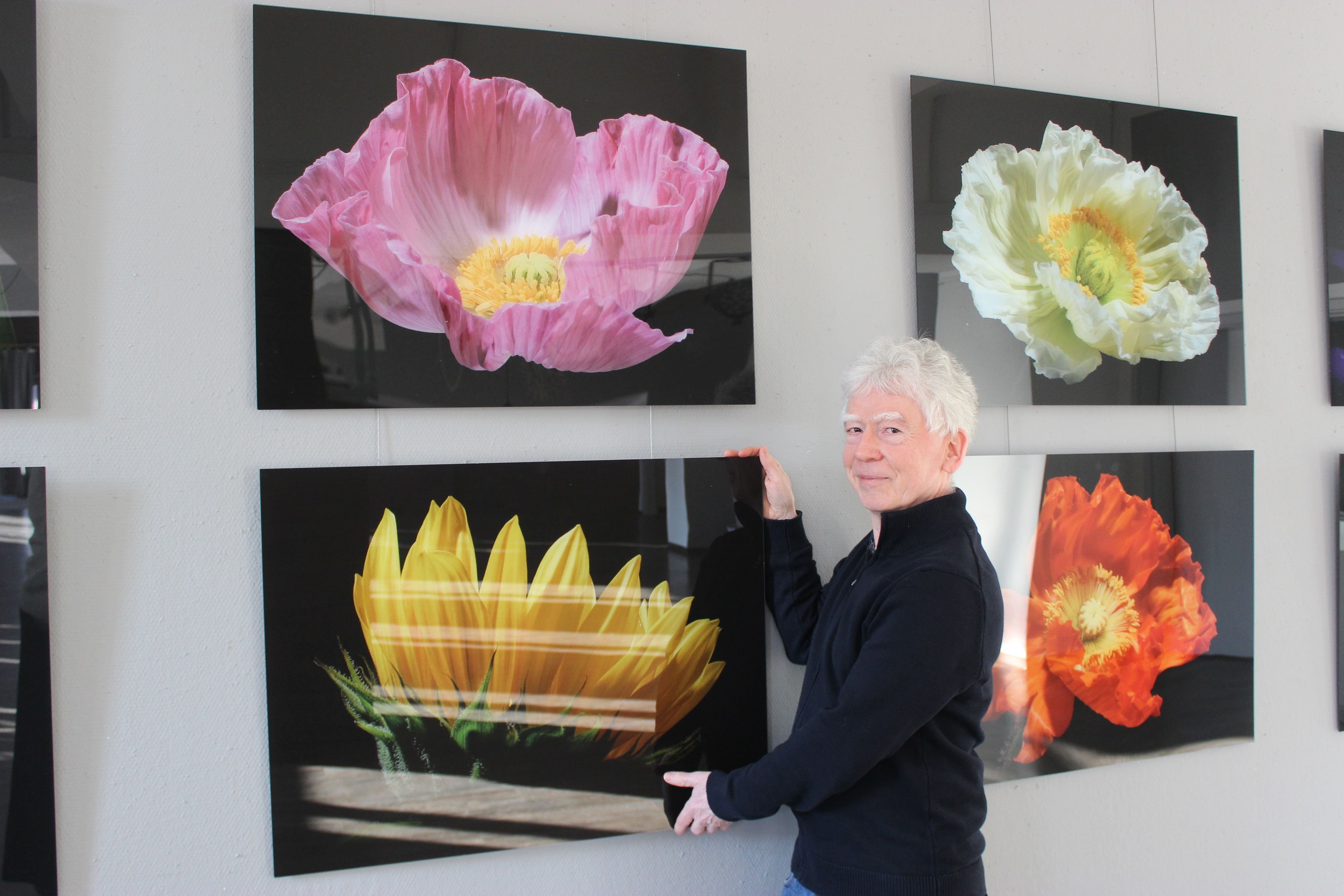 Ausstellung in der Haldensleber Kulturfabrik: Bunte Blumen in verschneiter Jahreszeit: Mohn und Calla strahlen auf Fotografien