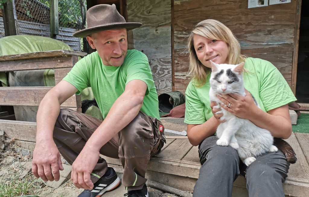 Nicole und Michael Schneider, Vorstände des Gnadenhofs Katzeninsel in Magdeburg.