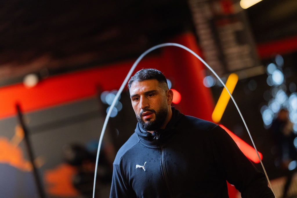 Beim Training: der deutsche Schwergewichtsboxer Agit Kabayel. (Archivbild)