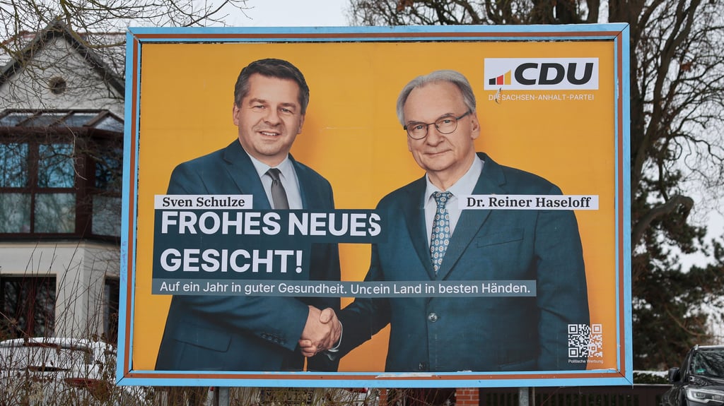 Die CDU Sachsen-Anhalt bereitete bereits Neujahr mit einem Plakat auf den Wechsel vor. Jetzt soll es schnell gehen: Noch im Januar will Ministerpräsident Reiner Haseloff zurücktreten.&nbsp;
