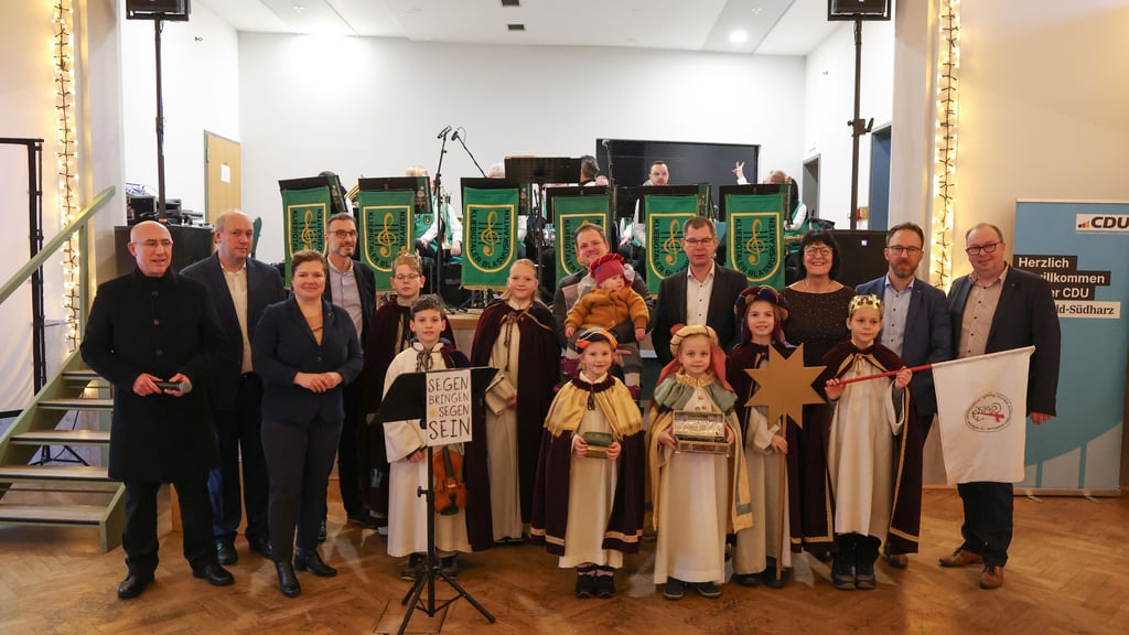 Keine Veranstaltung am Dreikönigs-Tag ohne die Sternsinger: Der Besuch der Sternsinger aus den katholischen Gemeinden im Mansfelder Grund und Ihren Begleitern bildete den Abschluss des traditionellen CDU-Termins.