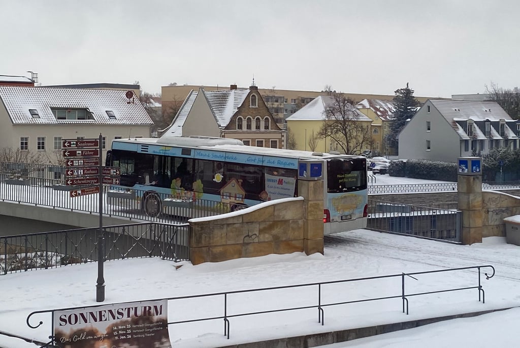 Noch bis zum Vormittag war der Citybus in Bernburg unterwegs. 