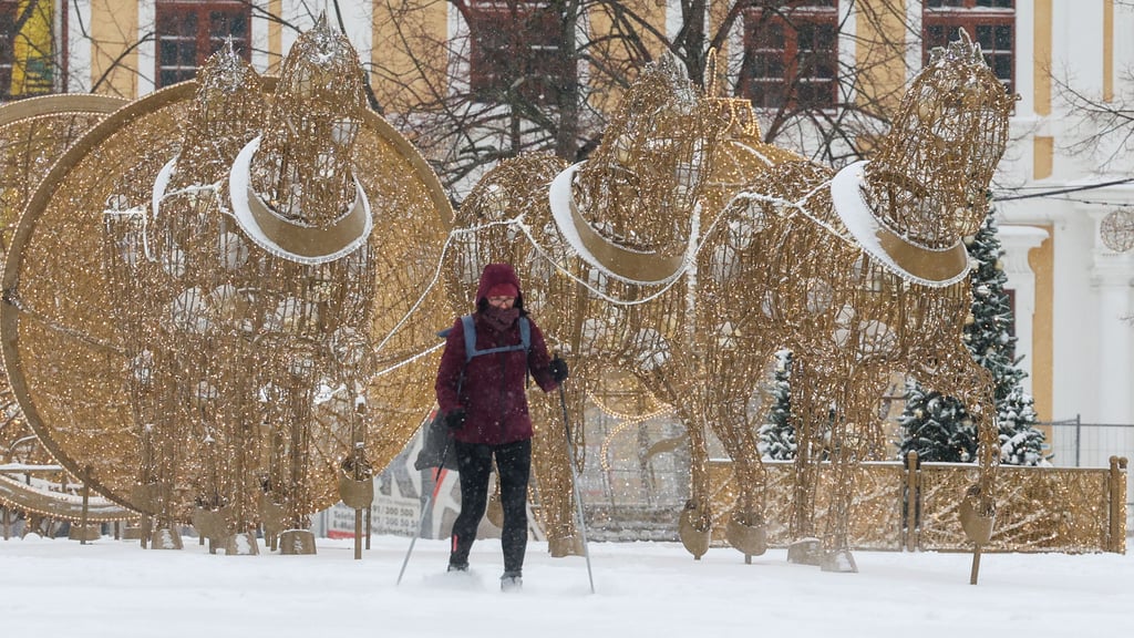 Sturmtief Elli ist nun auch in Magdeburg angekommen und sorgt für Schneemassen in der ganzen Stadt. Manche nutzen den Tag für einen Langlauf im Schnee.&nbsp;
