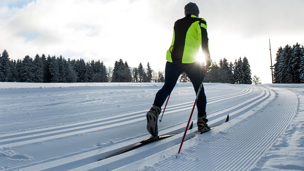 Viele Besucher nutzten das herrliche Winterwetter, um in den Loipen in Friedrichsbrunn Ski zu fahren. Der Ort gehört zu den beliebten Wintersportregionen des Harzes.