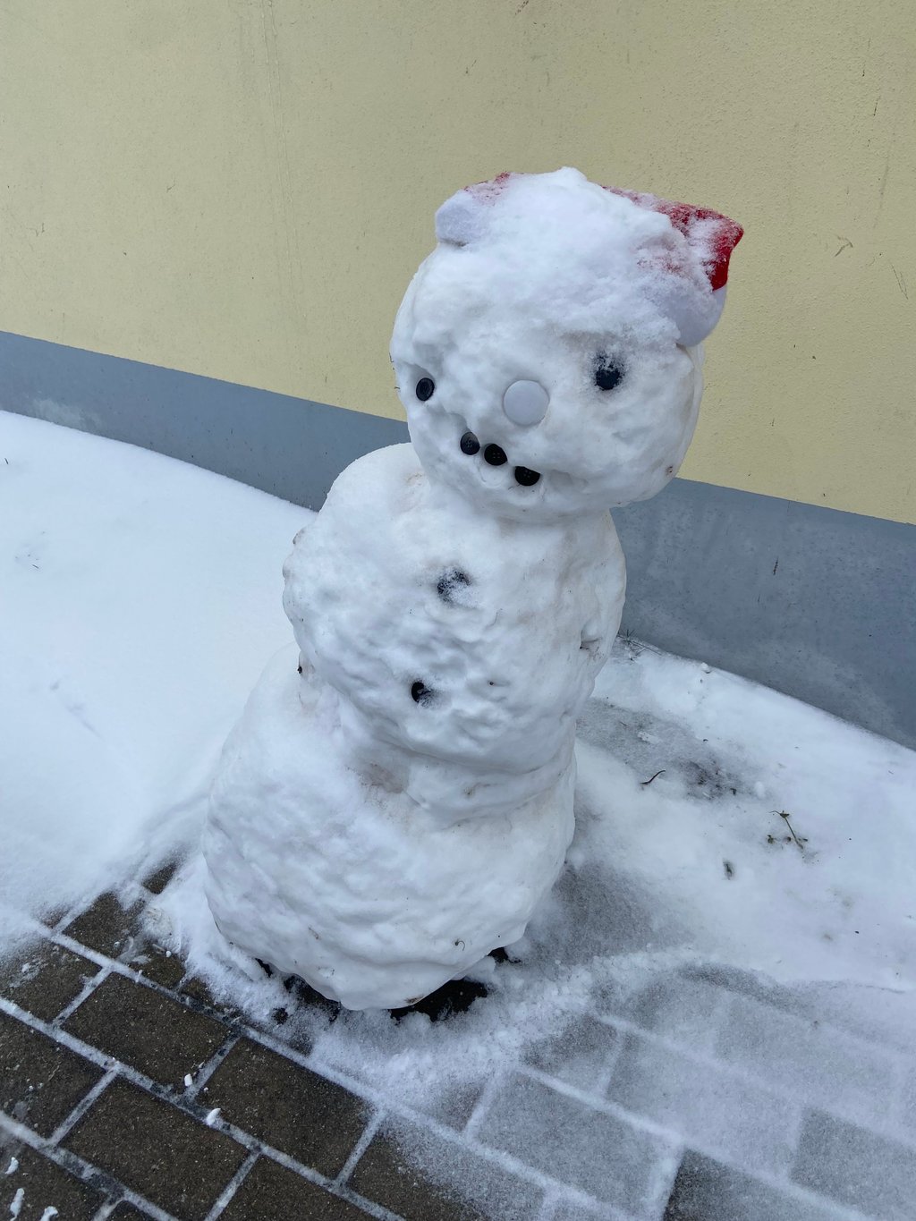 Sturmtief "Elli" und der einäugige Schneemann in Schartau.