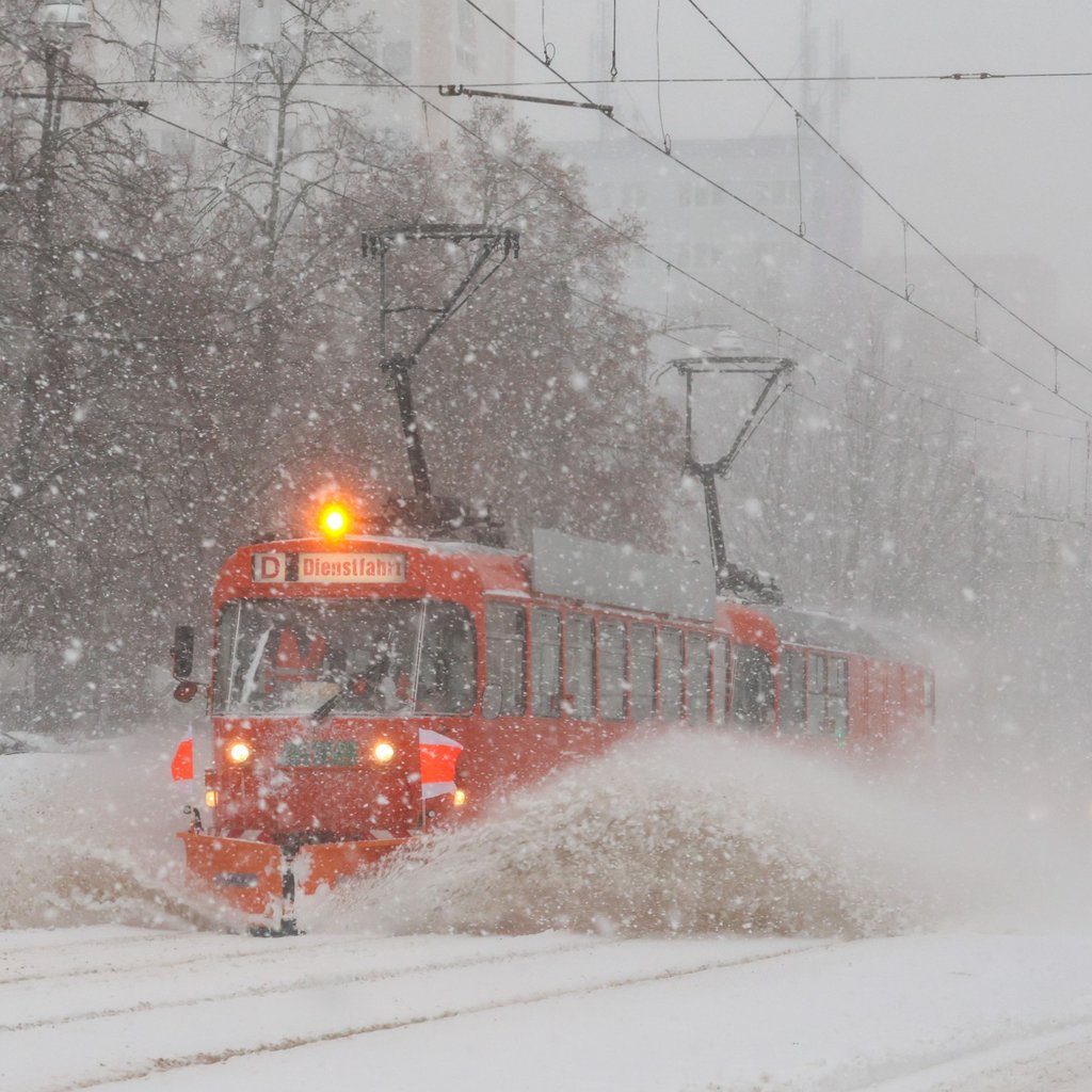 Schnee häuft sich am frühen Morgen an einer Straße. "Elli" hat Schnee nach Sachsen-Anhalt gebracht.&nbsp;
