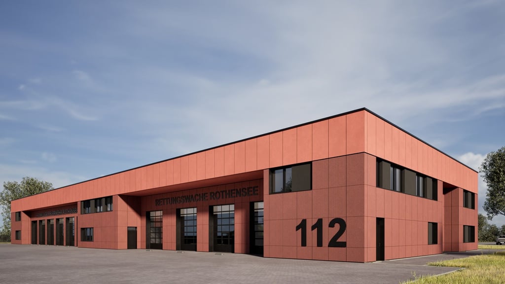 So soll das Gerätehaus der Freiwillige Feuerwehr Rothensee mit Lehrrettungswache aussehen.