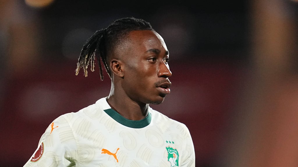 Yan Diomande spielt beim Afrika Cup.