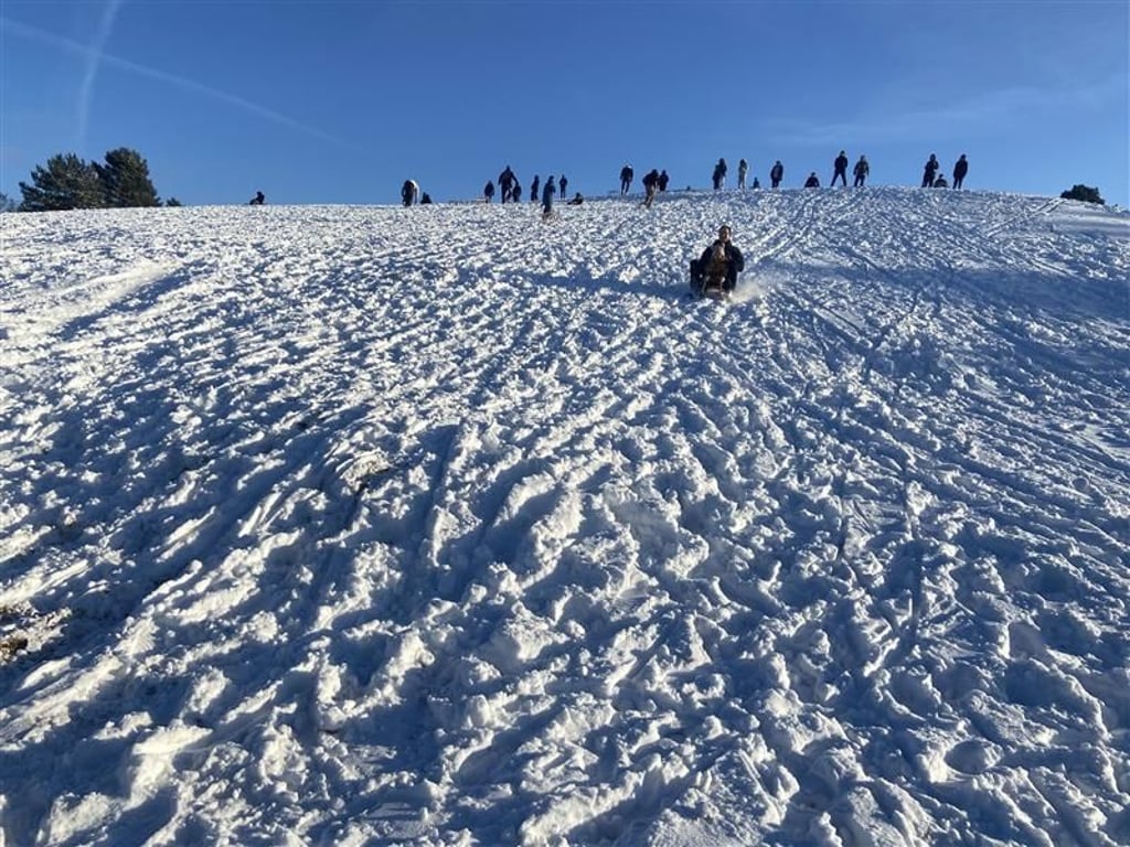 Auch in Gommern genießen kleine und große Schlittenfahrer den Rodelspaß.
