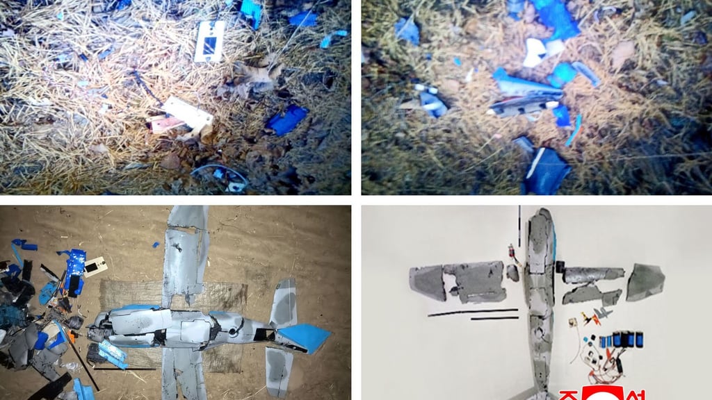 Die von der staatlichen Nachrichtenagentur KCNA publizierten Fotos sollen den Abschuss der südkoreanischen Überwachungsdrohne zeigen.