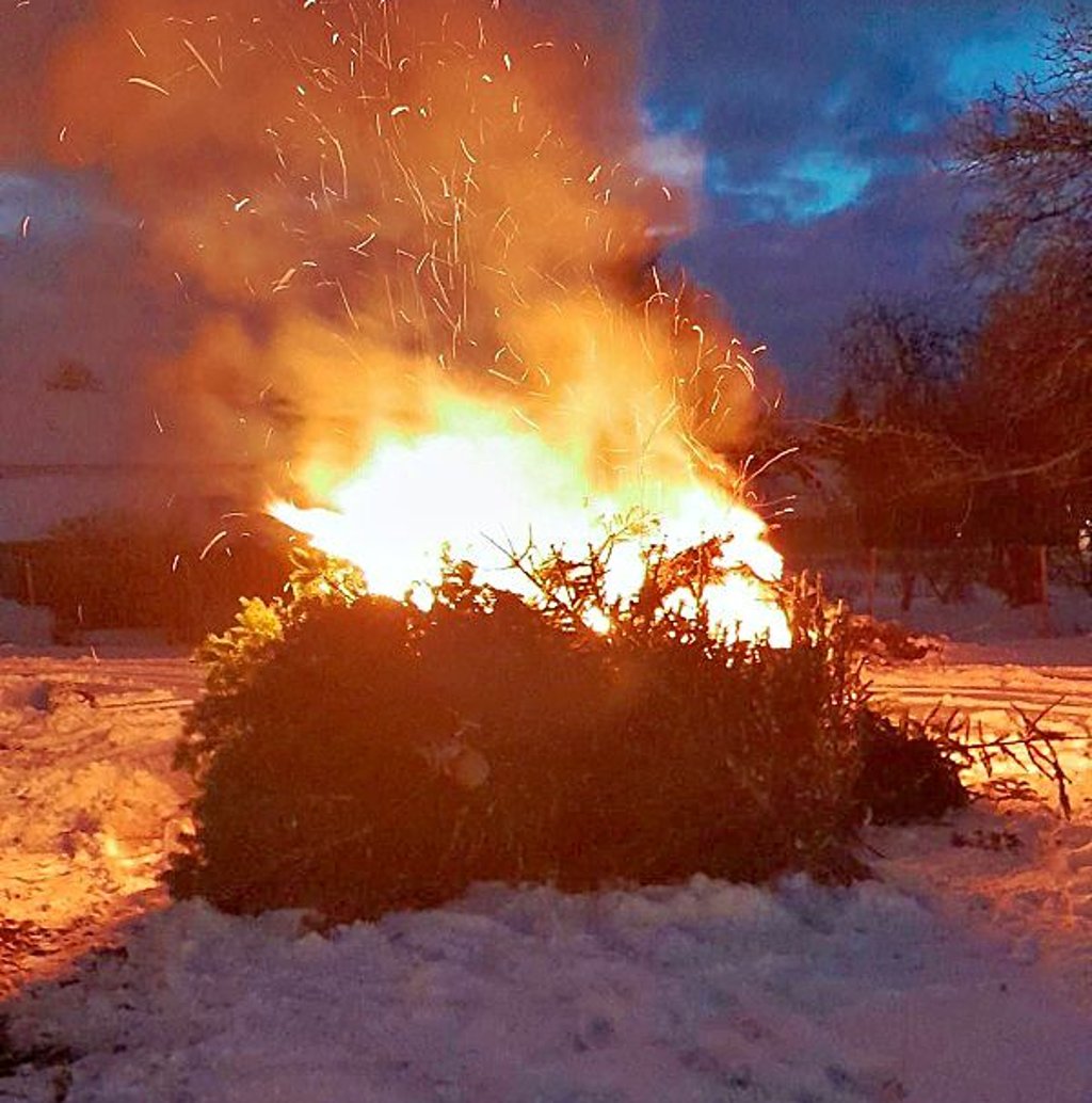 Viele Borsteler kamen zum Traditionsfeuer am Gerätehaus. 