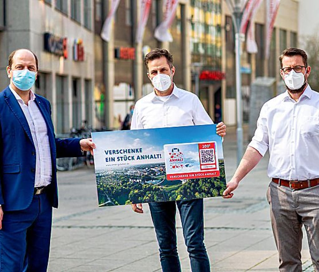 Der Anhalt-Gutschein wurde in Corona-Zeiten präsentiert. 