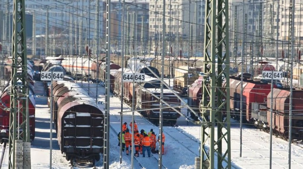 Wie winterfest ist die Bahn, hier auf dem Güterbahnhof in Halle?