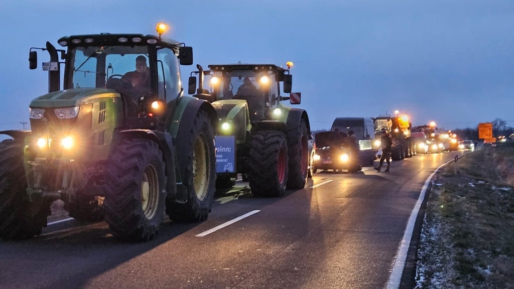 Im Januar 2024 fuhren zuletzt zahlreiche Traktoren zum Bauernprotest nach Halle. Damals richtete sich der Protest gegen die Sparpläne des Bundes. 