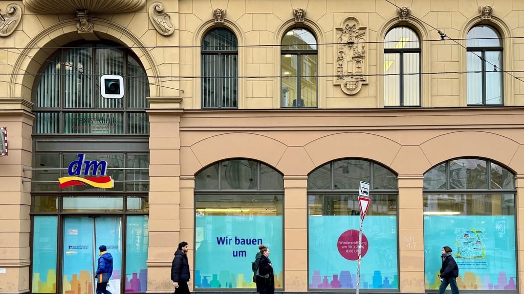 Der dm-Markt in Halle am Kleinschmieden wird umgebaut.