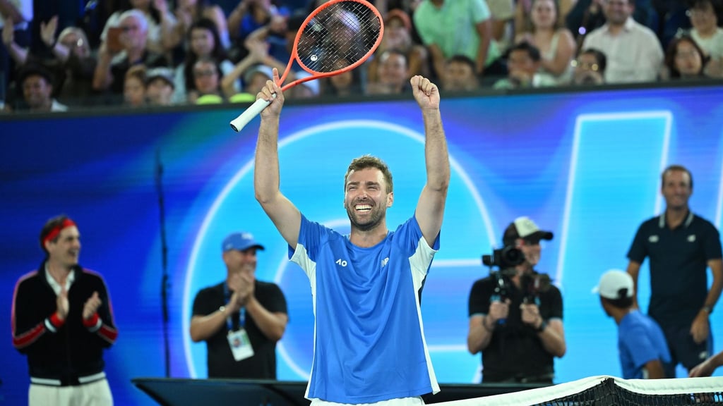 Kann sein Glück kaum fassen: Tennisspieler Jordan Smith.