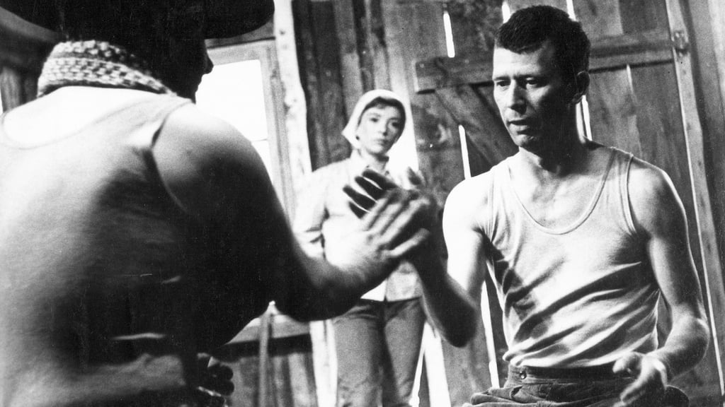 Hannes Balla (links) und Parteisekretär Werner Horrath (rechts) in einer Szene mit Kati Klee aus dem Defa-Film "Spur der Steine"