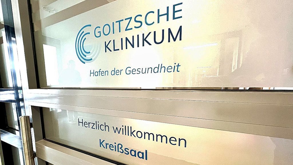 Der Zugang zum Kreißsaal im Goitzsche Klinikum: Im Jahr 2025 kamen hier 294 Kinder zur Welt.
