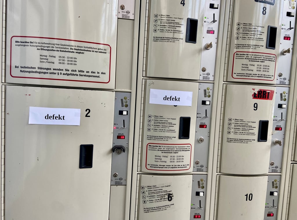 Schließfächer im Bahnhof Sangerhausen: Nur teilweise nutzbar.