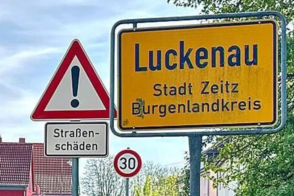 Aufgrund der Umleitung der B91 herrscht in Luckenau ein erhöhtes Verkehrsaufkommen. Die Straße hat darunter bereits stark gelitten.