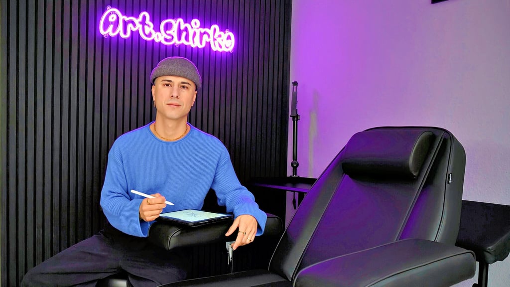 Hier können die Kunden, die Shirko Rothe  tätowiert, Platz nehmen.