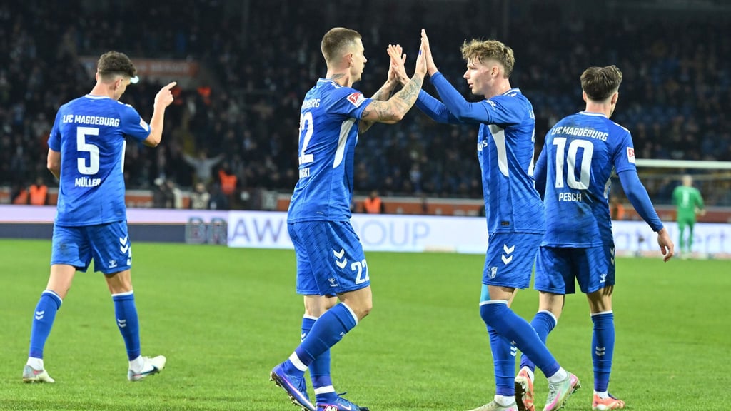 Klare Sache: Magdeburg jubelt in Braunschweig.