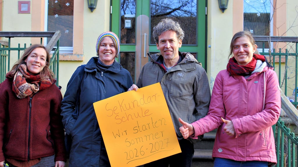 Ein Teil des Depekolk-Teams: pädagogische Mitarbeiterin Birte Jensen (von links), Lehrerin Luise Haeggquist, Schulleiter Henning Britsch und Ansprechpartnerin Sekundarschule, Andrea Berger. 
