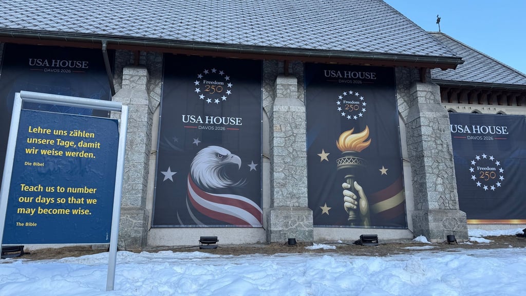 USA House in Davos: Pomp und Glaube eng beieinander.