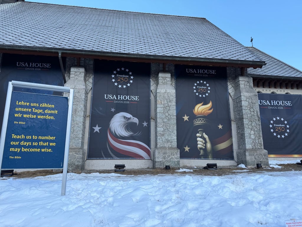 USA House in Davos: Pomp und Glaube eng beieinander.