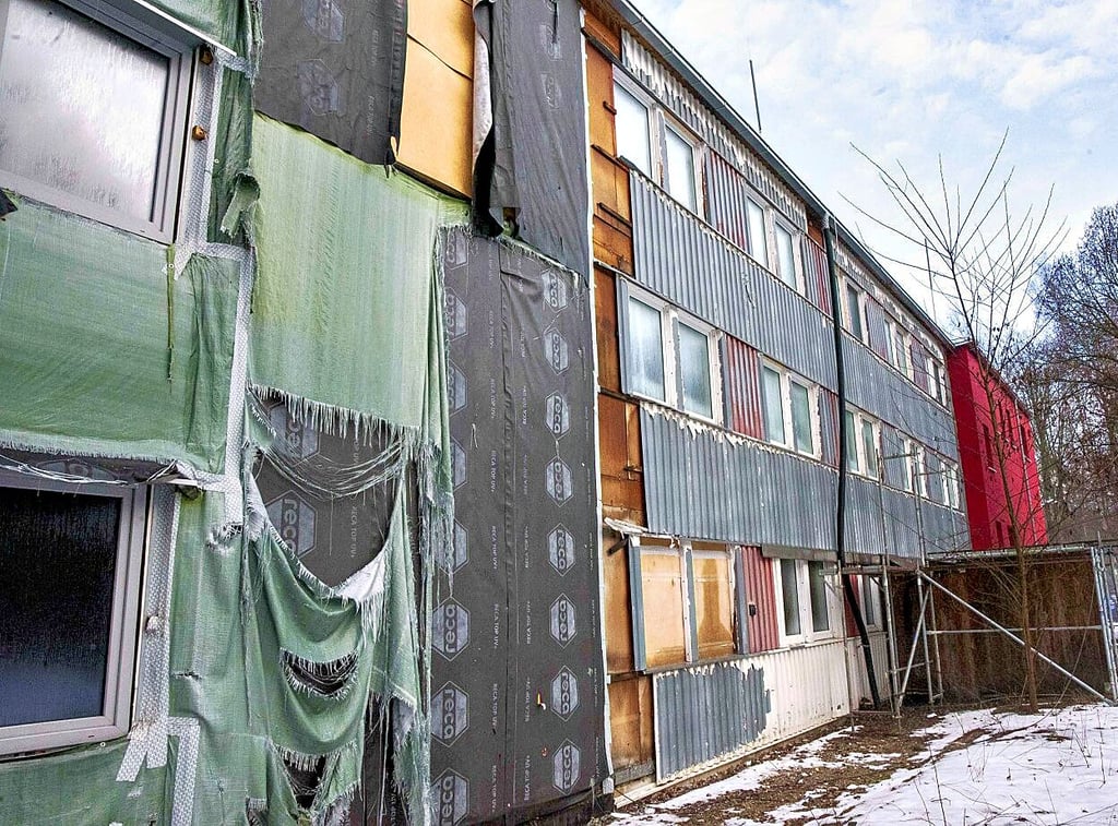 Die Fassade der Kita Buratino wird energetisch erneuert.