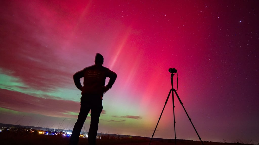 Auch am Himmel über Harzgerode  waren die intensiven Polarlichter in der Nacht zum 20. Januar 2026 über mehrere Stunden zu beobachten.