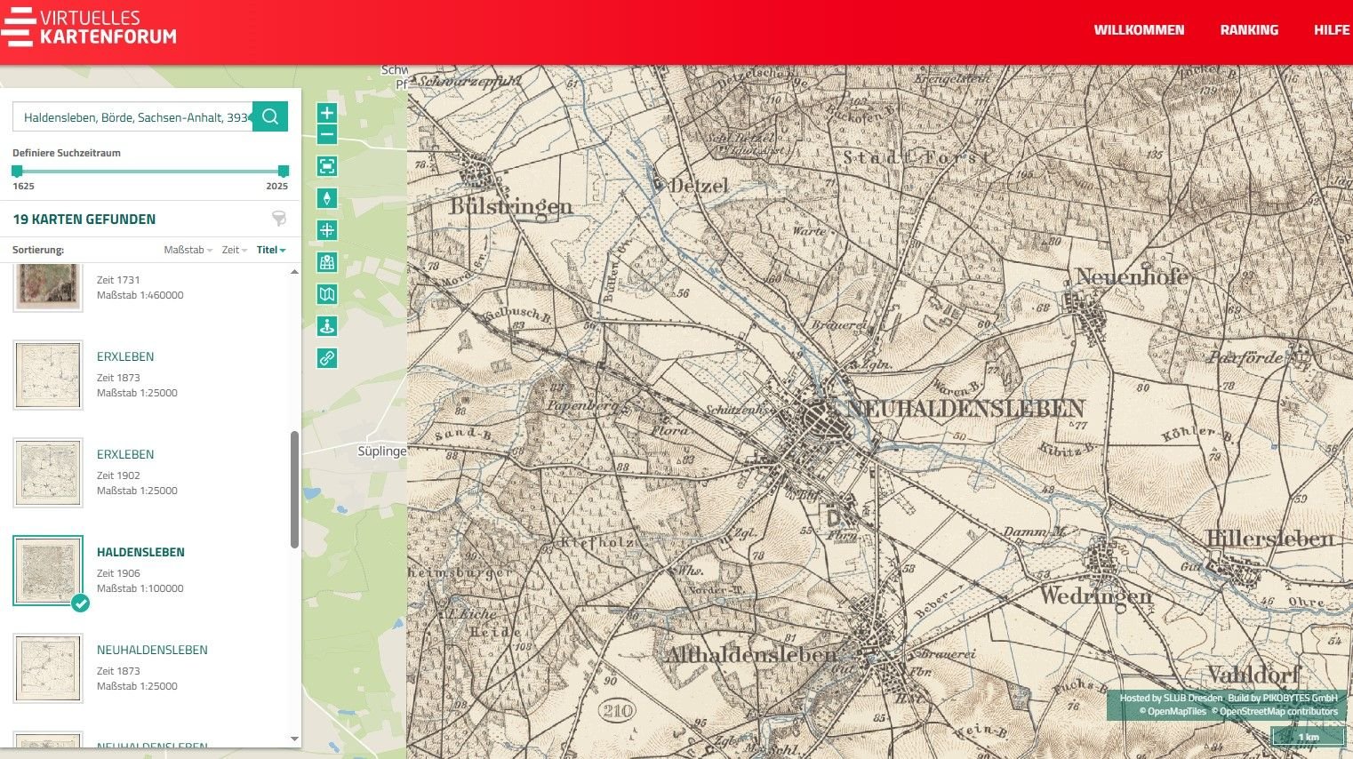 Virtuelle Reise in die Vergangenheit: Historische Karten: So sah Haldensleben vor 120 Jahren auf der Landkarte aus